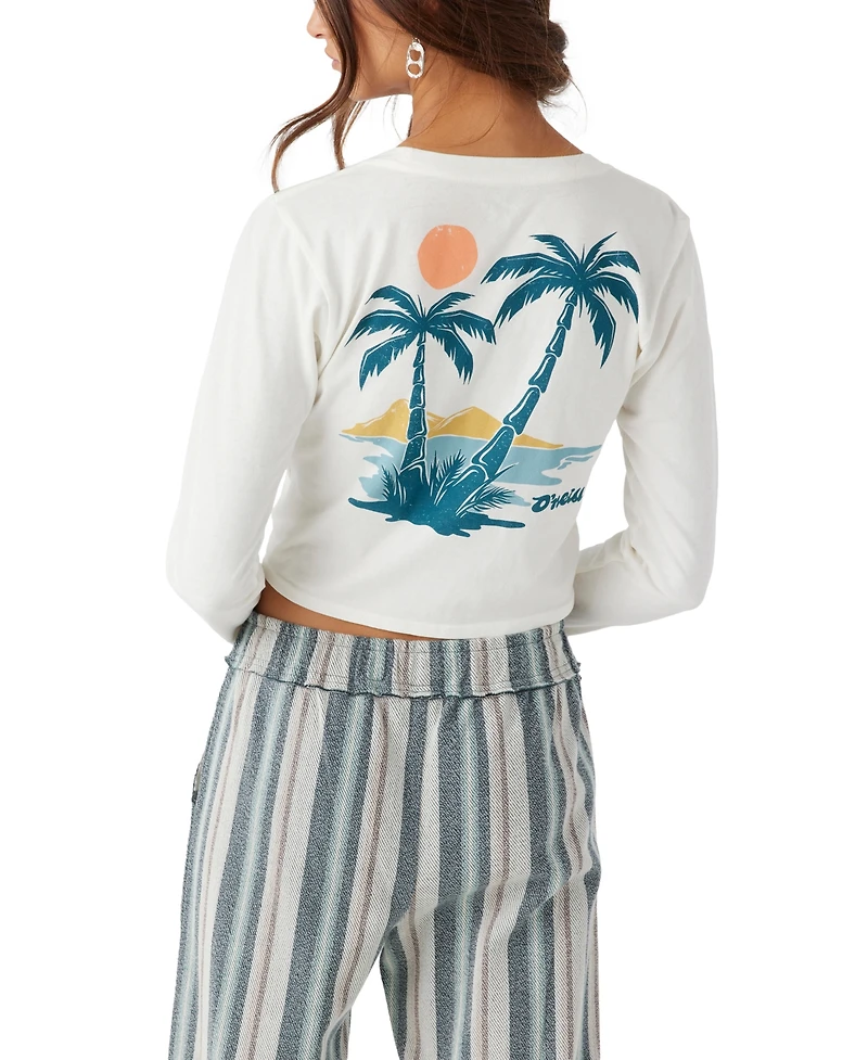 O'Neill Juniors' Paradise Point Winter White Long-Sleeve T-Shirt