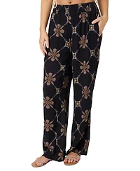 O'Neill Juniors' Jonie Grid Tile Flowy-Fit Pull-On Pants