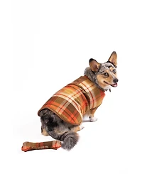 Chilly Dog L Rust Plaid Coat