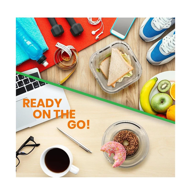 NutriChef 24-Piece Glass Food Storage Container Set with Bpa-Free Airtight Locking Lids, Assorted Sizes