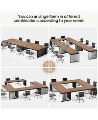 Tribesigns 6.56 ft Conference Table for 6-8 People,Industrial Long Business Table, Large Rectangle Meeting Seminar Table