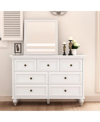 gaomon 7-Drawer Vintage Dresser with Metal Handles - Multifunctional Storage Organizer