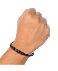 Lucky Brand Black Braided Leather Bracelet - Rugged Men s Rope Bracelet