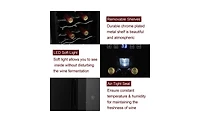 Slickblue Black 12-Bottle Electronic Wine Cabinet with Transparent Glass Door and Cold Rolled Sheet Design