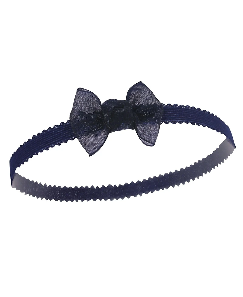 Hudson Baby Baby Girls Hudson Headbands 12pk, Navy, 0-24 Months