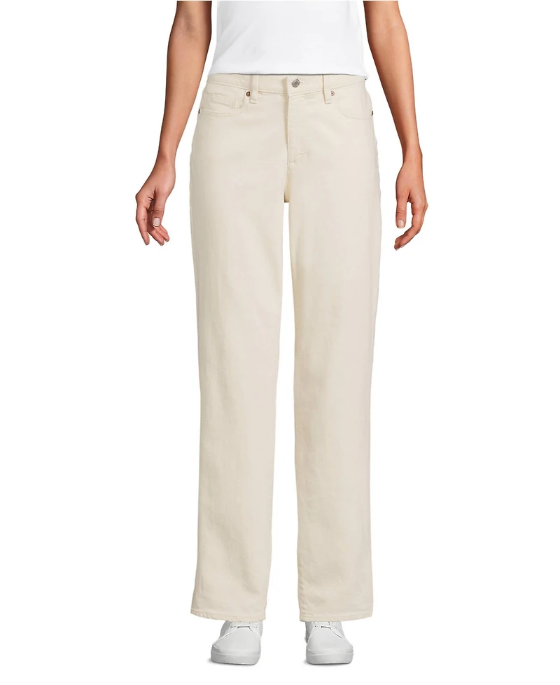 Lands' End Women's Denim Mid Rise Boyfriend Jeans