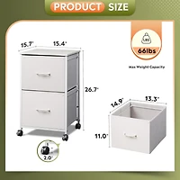 Galaxhero 2 Drawer Mobile File Cabinet, Rolling Printer Stand with Open Storage Shelf, Fabric Vertical Filing Cabinet fits A4 or Letter Size for Home