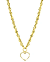 Diamond Open Heart Necklace (1/4 ct. t.w.) in 14k Gold-Plated Sterling Silver