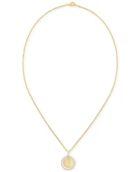 Diamond Border Honeycomb Double Circle Pendant Necklace (1/5 ct. t.w.) in 14k Gold-Plated Sterling Silver