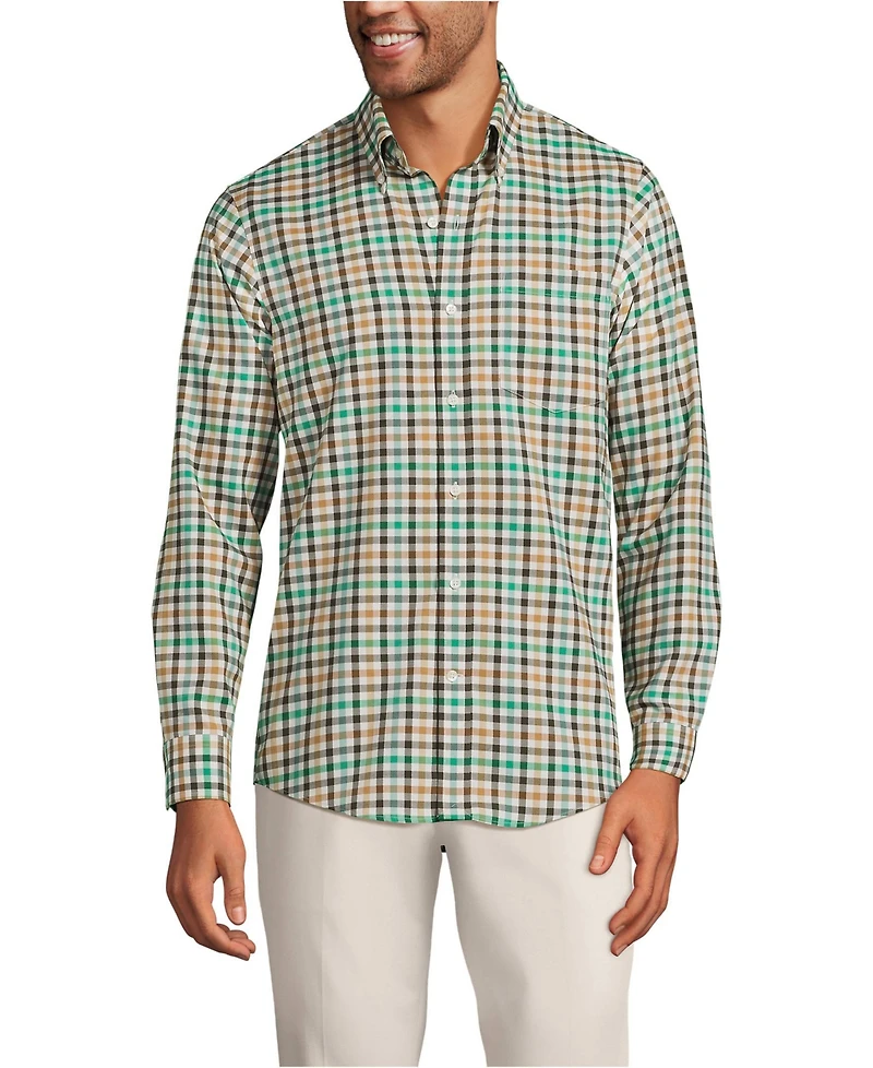 Lands' End Big & Tall Traditional Fit No Iron Twill Shirt