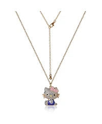 Hello Kitty Sanrio Crystal Pendant Necklace - Gold-Tone with Colorful Enamel Accents