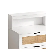 43.31 Inch Storage Cabinet 6 Drawer Dresser For Bedroom, Modern Wood Chest Of Drawers With Led Light Strip, 2 Ac Sockets, 2 Usb Ports, For Bedroom Hal