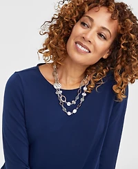 Jm Collection Women's 3/4-Sleeve Knit Top, Regular & Petites, Exclusively at Macy's