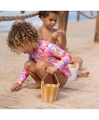 Snapper Rock Girls Blooming Sunset Sustainable Ls Skirt Surf Suit
