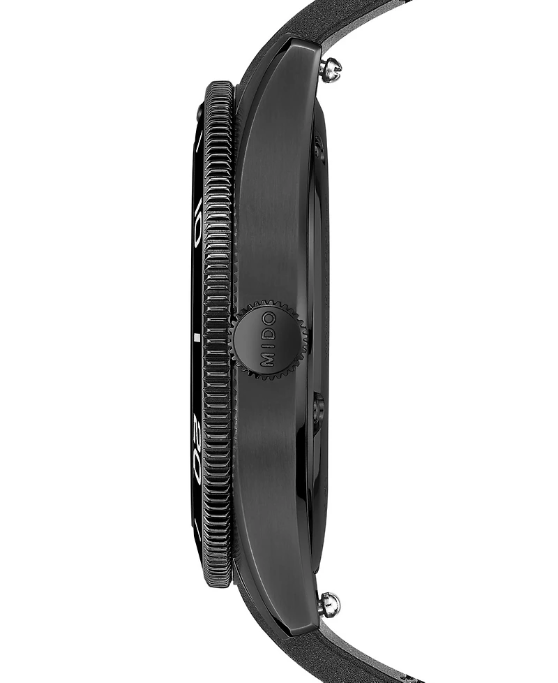 Mido Men's Swiss Automatic Ocean Star Captain Black Rubber Strap Watch 39mm