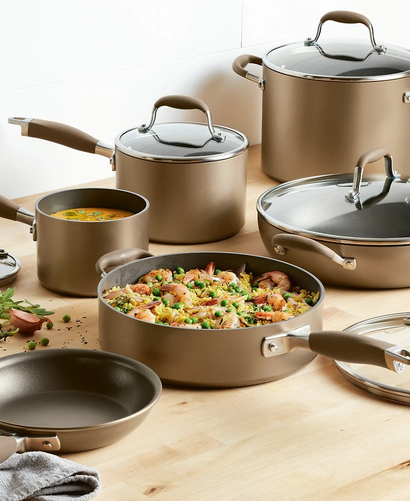 Anolon Advanced Home Hard-Anodized Nonstick Cookware Set, 11 Piece