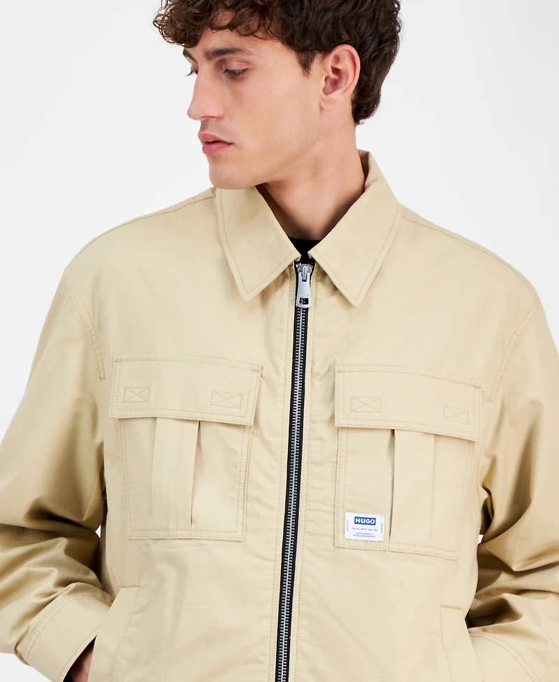 Hugo by Hugo Boss Men's Bino Long Sleeve Four-Pocket Zip-Front Jacket