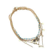 Sohi Women's Textured Multi-Layer Necklace