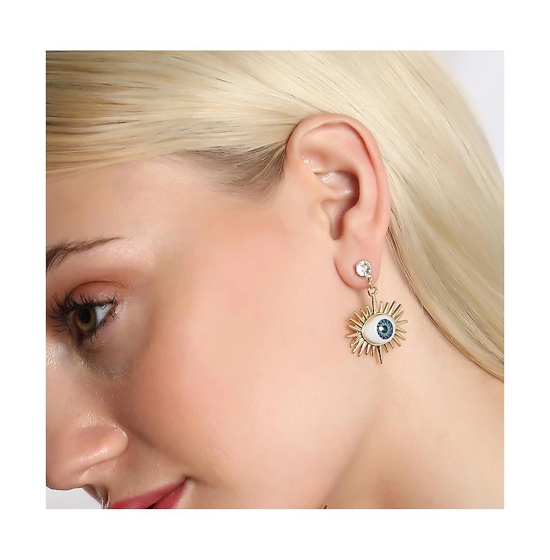 Sohi Women's The Evil Eye's Ray Drop Earrings