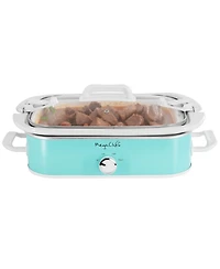 MegaChef 3.5 Quart Casserole Slow Cooker with 3 Temperature Settings in Turquoise