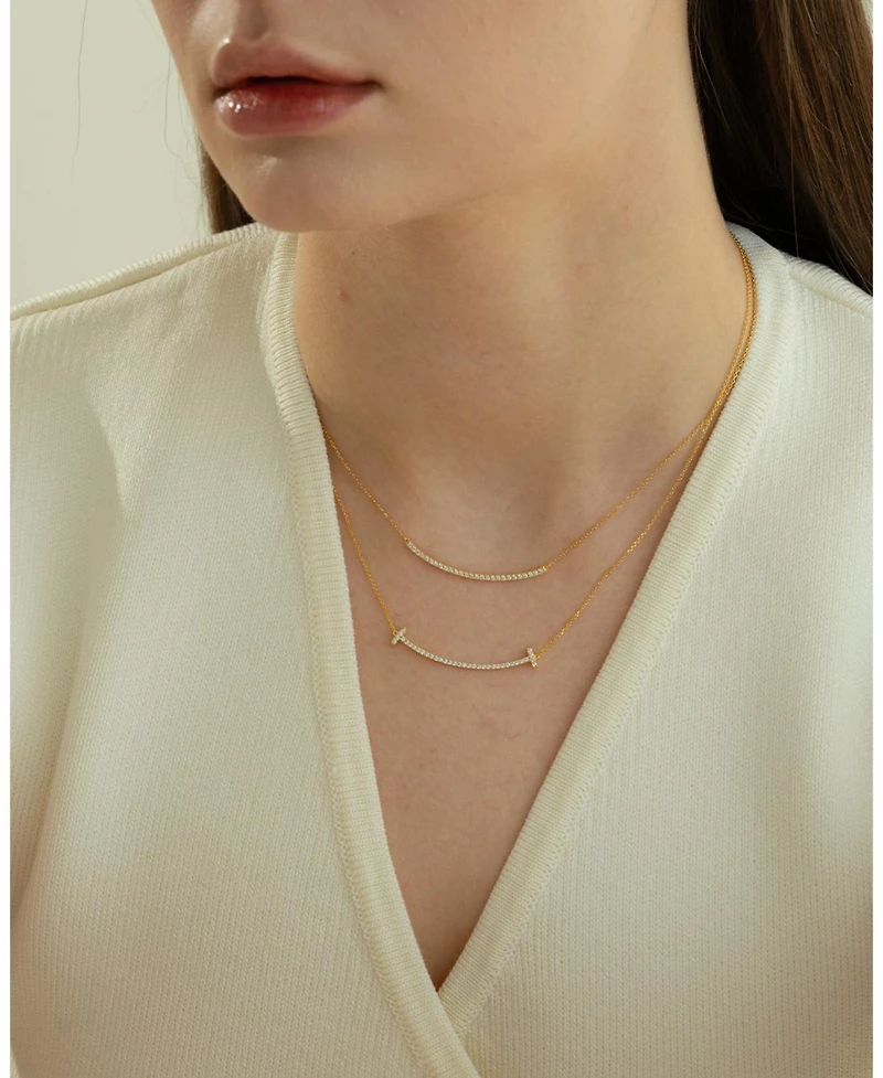 Sterling Silver 18k Gold Plated Daphne Necklace – Perfect Summer Gift, Minimalist Summer Jewelry