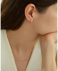 Sterling Silver 18k Gold Plated Sylvia Curved Bar Necklace