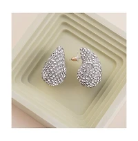Sohi Women's The Medium Cristal Teardrop Stud Earrings