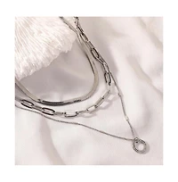 Sohi Women's The Halo Snakechain Multi-Layer Necklace