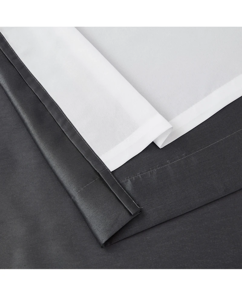 Hlc.me Jefferson Faux Silk Semi Sheer Light Filtering Microfiber Lined Grommet Lightweight Window Curtain Panels