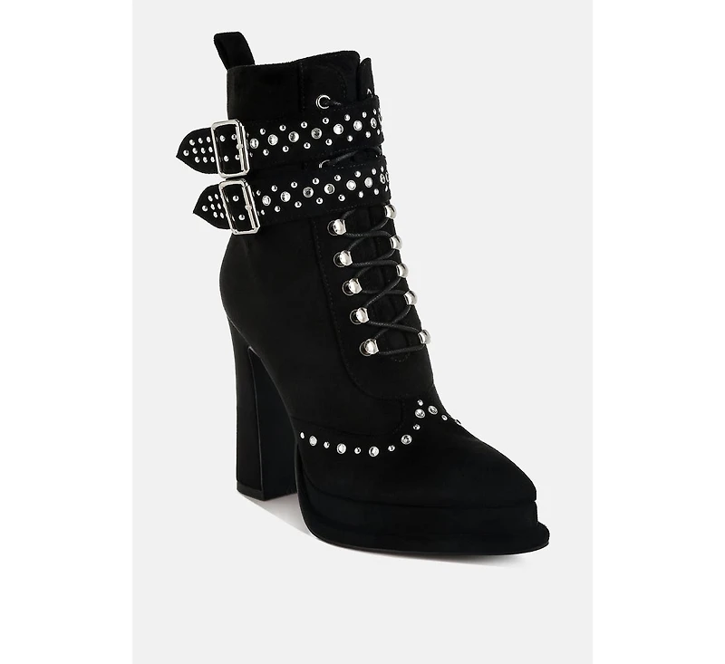 Punk Nomad Harness Detail Lace Up Boots