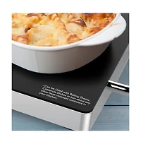 NutriChef Electric Warming Tray with Non-Stick, Heat-Resistant Glass Plate, 14.5" x 8.6" Heating Surface - PKWTR15