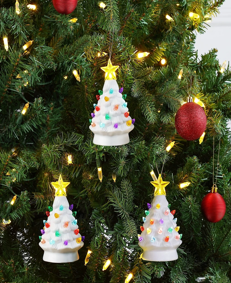 Mr. Christmas 5" Nostalgic Ceramic Tree Ornaments, Set of 3