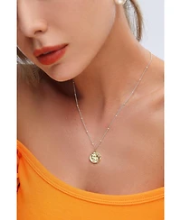 Vermeil Molten Round Disc Pendant Necklace