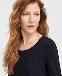 Jm Collection Women's 3/4-Sleeve Scoop Neck Top
