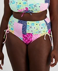 Salt + Cove Plus Patchwork Bikini Bottoms, Created for Macy's