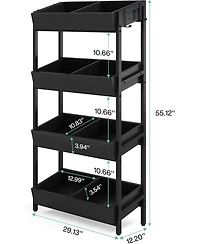 Tribesigns Wood Fruit and Vegetable Basket Stand Rack for Kitchen, Store, Supremarket, Black Friday Deals