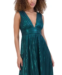Siena Women's Metallic Pleated Midi Dress