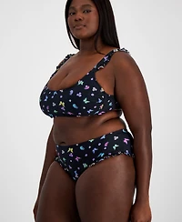 Salt + Cove Plus Butterfly-Print Ruffled Bikini Top, Created for Macy's