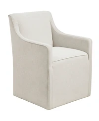 Madison Park Charlotte 24.5"W Skirted Dining Arm Chair with Casters