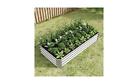 Slickblue Metal Raised Garden Bed for Outdoor Plants, Vegetables, and Flowers - Rectangular Planter