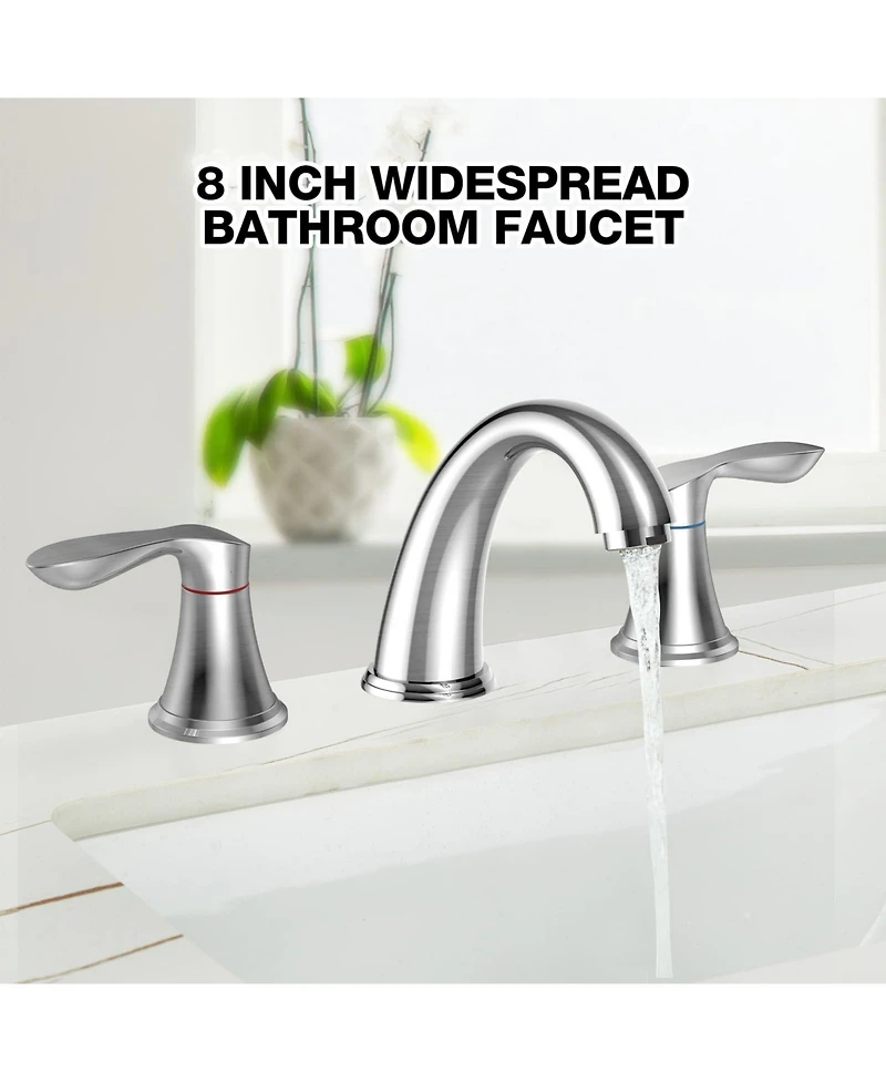 gaomon 8 Inch Bathroom Faucets for Sink 3 Hole,Bathroom Faucet, Faucet for Bathroom Sink
