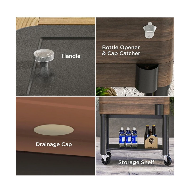 Slickblue Outdoor Party Cooler Cart – Mobile Beverage Station for Backyard Gatherings