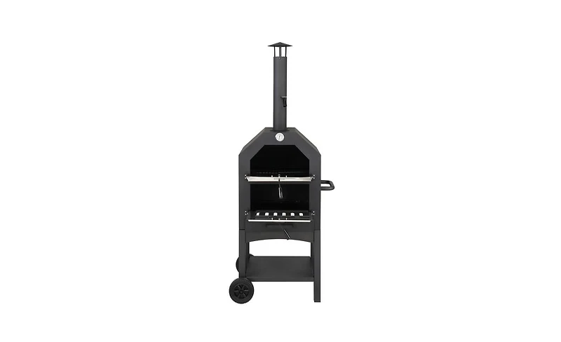 Outdoor Wood-Fired Pizza Oven – Portable Backyard Pizza Oven with Pizza Stone, Peel & Grill Rack