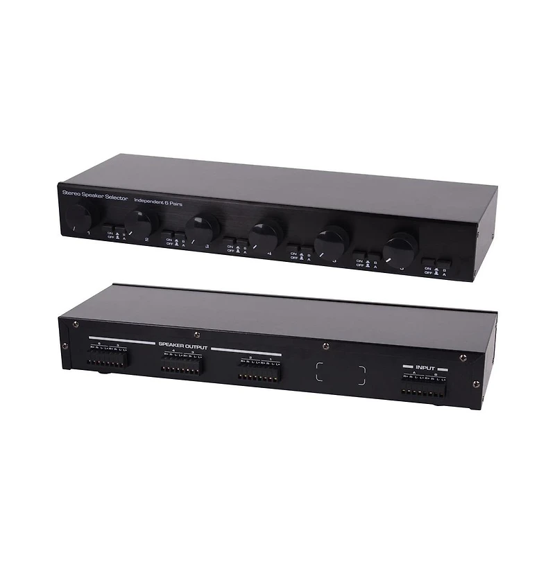 Pyle 4-Channel Stereo Speaker Selector with Volume Control