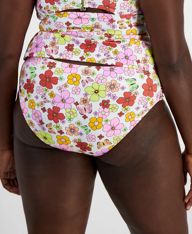Salt + Cove Plus Floral-Print Swim Bottoms, Created for Macy's