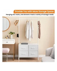 gaomon Clothing Rack With 4/6 Drawers, Freestanding Closet Organizer, Clothes Stand Dresser With Steel Frame & Wooden Top, Tall Closet Storage Organiz