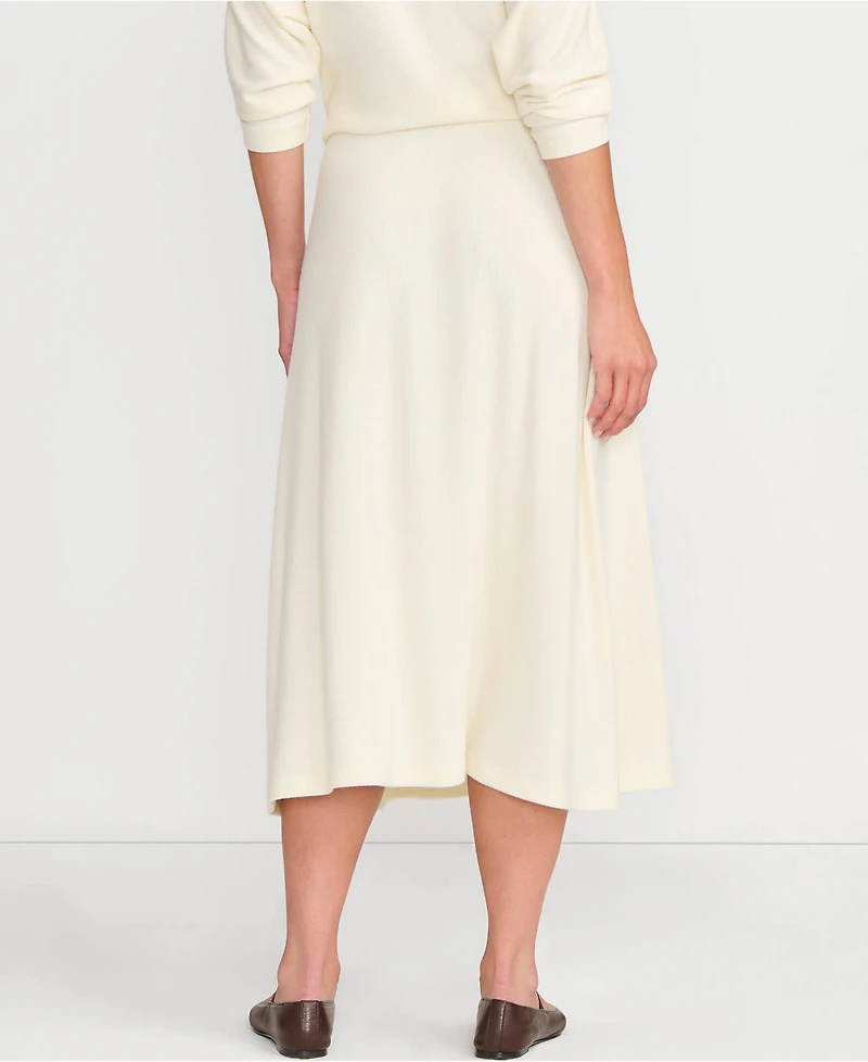 Lands' End Women's Cozy Rib Midi Wrap Skirt