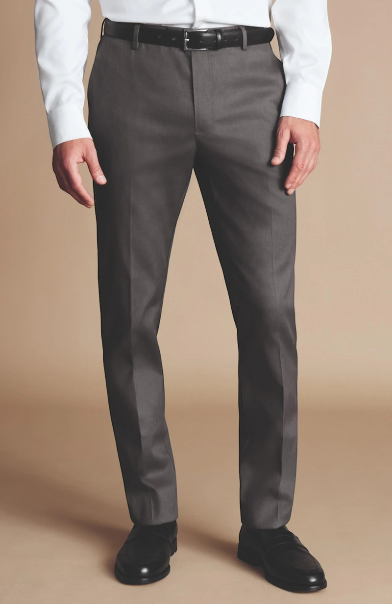 Charles Tyrwhitt Men's Slim Fit Smart Texture Pants