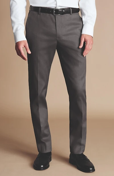 Charles Tyrwhitt Men's Slim Fit Smart Texture Pants