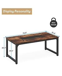 Tribesigns 78.7"x39.4" Dining Table, Industrial Kitchen Table for 8-10 Person, Rectangular Dinner Table for Dining Room Kitchen Living Room, with Heav